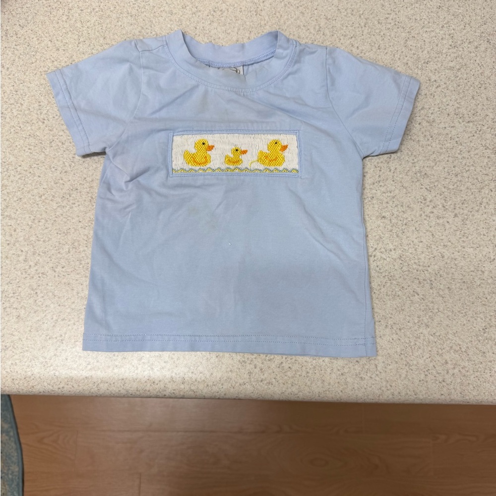 Blue Kids Shirt with Duck Design